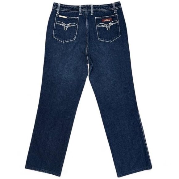 VTG Jordache Jeans 32x28 Blue Denim Straight Leg Embroidered Pocket Made USA 80s - Picture 1 of 11